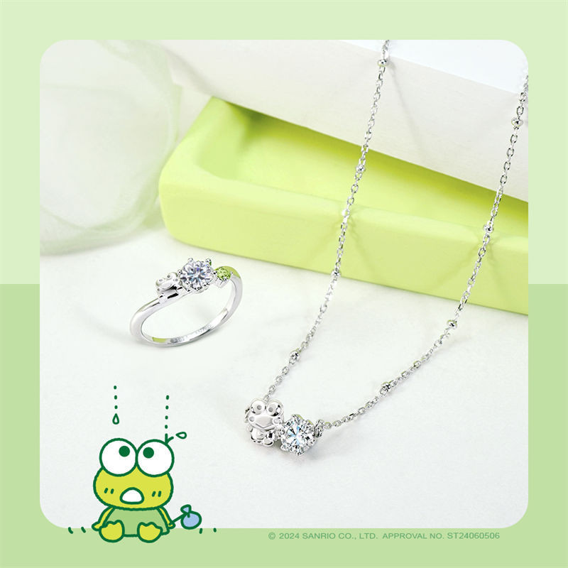 KeroKeroKeroppi Moissanite Series-Đầm Ếch Mắt Lớn Moissanite Nhẫn Kim Cương Đơn