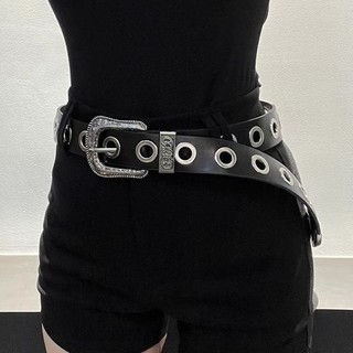 Đai thắt lưng rộng thiết kế punk Y2K, phù hợp phong cách hotgirl