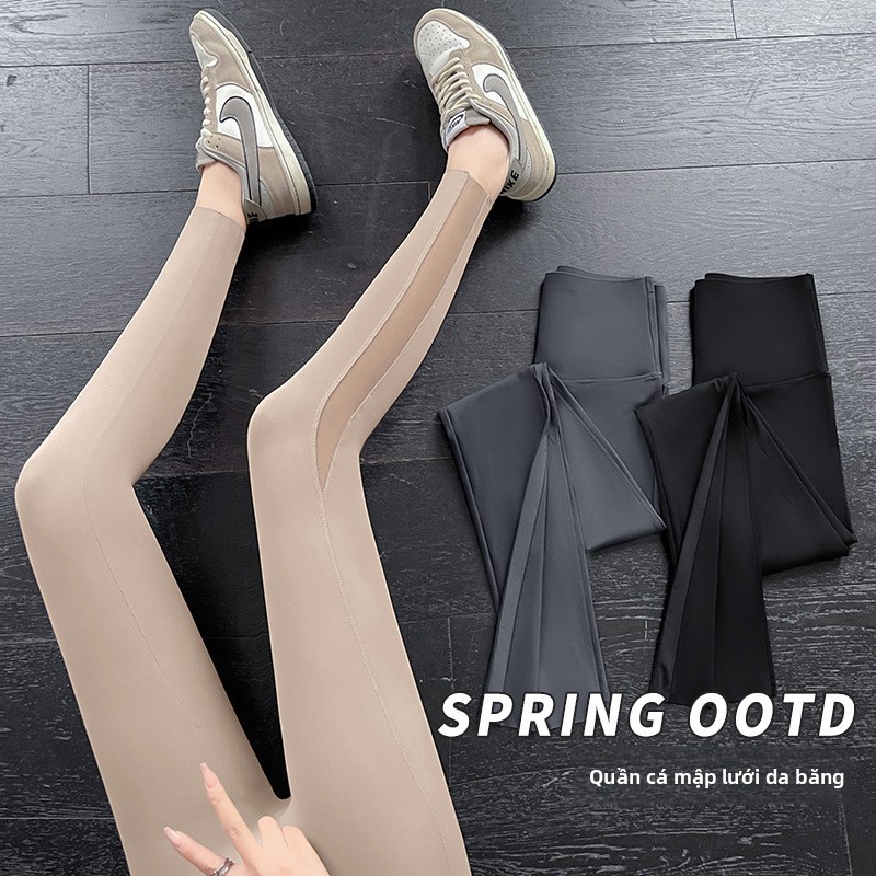 Quần legging nữ bó cao cấp nâng mông không đường viền, quần sharktek lưới mát lạnh mặc ngoài siêu đẹp, tạo dáng thon gọn eo bụng
