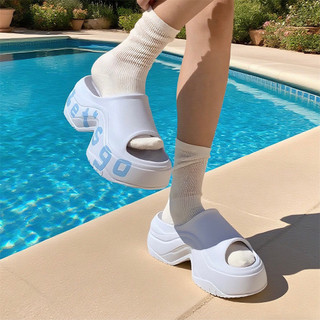Xixitiao Tăng Chiều Cao 8CM Đế Dày Thời Trang Mùa Hè Mặc Ngoài Kỳ Nghỉ Chữ Sandal Nữ