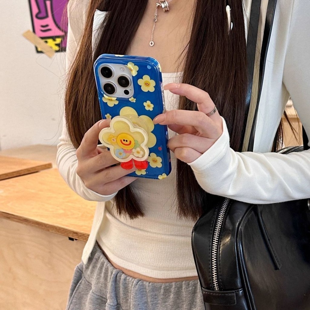 【✨Spot】[Vỏ điện thoại hoa + Giá đỡ] ốp lưng iphone 16pro / 15promax /Apple 14plus, chống sốc