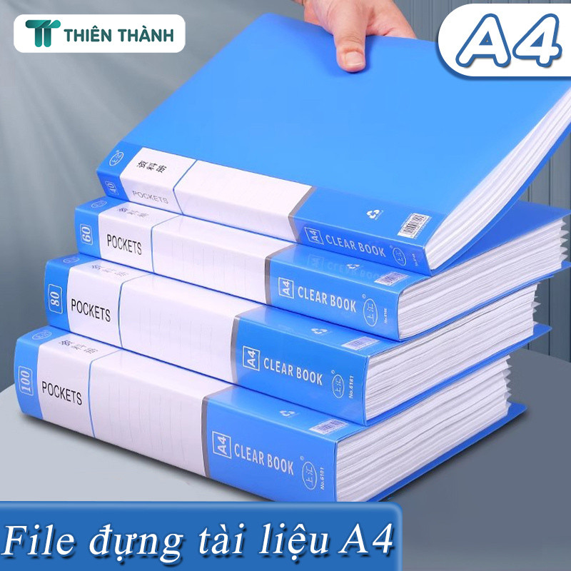 File Lá Tài Liệu A4 (30/60 Lá) - Bìa Đựng Hồ Sơ Chống Thấm Nước, Túi Trong Suốt, Lưu Trữ Giấy Tờ Bền Đẹp