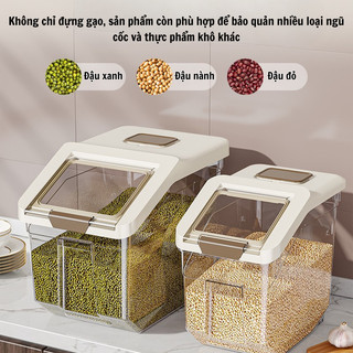 Hộp Đựng Gạo 5kg/10kg – Thiết Kế Hiện Đại, Nắp Đậy Chắc Chắn, Bảo Quản Gạo – Đậu – Bột Gọn Gàng
