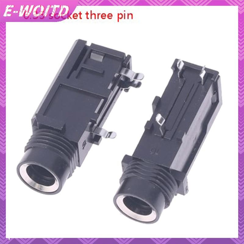 E-woitd 2 CÁI 6.35mm Giắc cắm âm thanh nổi 3Pin Ổ cắm âm thanh nổi Micro Dây hàn HNVN