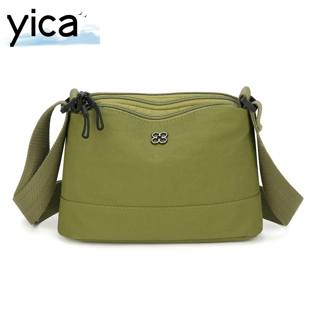 Túi đeo vai nữ YICA, Túi đeo chéo phong cách thông thường màu trơn, Vải Nylon mềm Túi Tote nhiều túi dành cho sinh viên