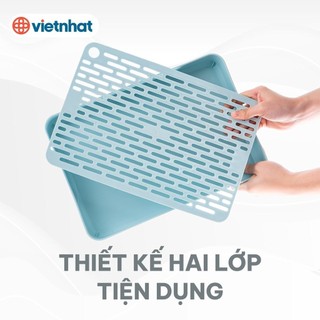 Khay úp cốc, khay trà, khay úp chén có rãnh thoát nước Việt Nhật K5658 Nhựa Việt Nhật Premium
