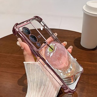Thích hợp cho VIVO V23 5G Vỏ điện thoại Apple Crystal Design Simple Novel Chất liệu TPU trong suốt Giá cả phải chăng Chống sốc Chống trượt Chống vân tay bền