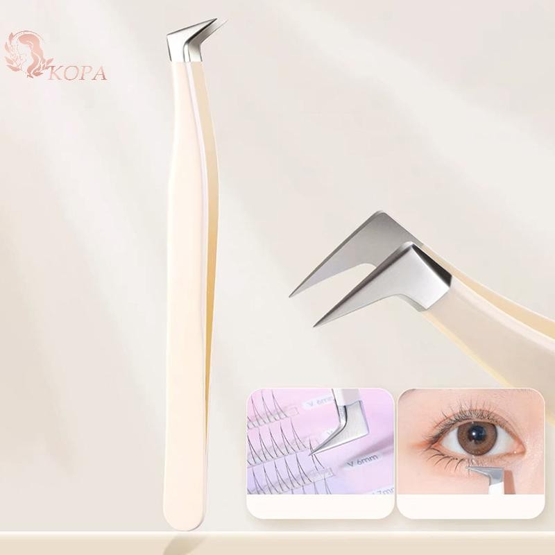 KOPA Nhíp Lông Mi Kẹp Nối Dài Thép Không Gỉ Chống Tĩnh Điện Siêu Cứng Nhíp Độ Chính Xác Cao Với Đầu Sợi Dụng Cụ Trang Điểm VN