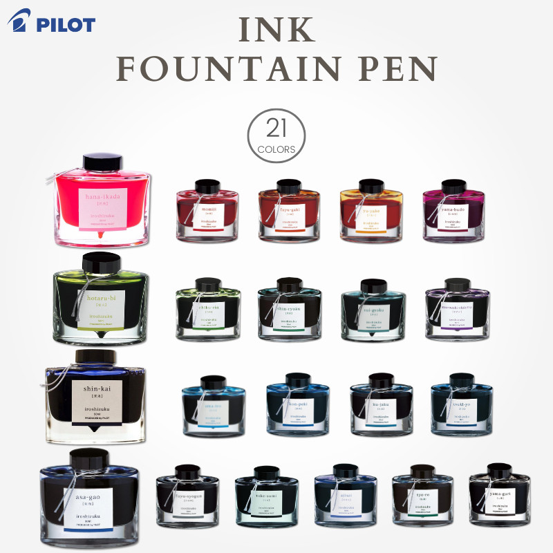 PILOT Fountain Pen Ink 50ML Variants, Japan Diary/ Journal Stationery ...