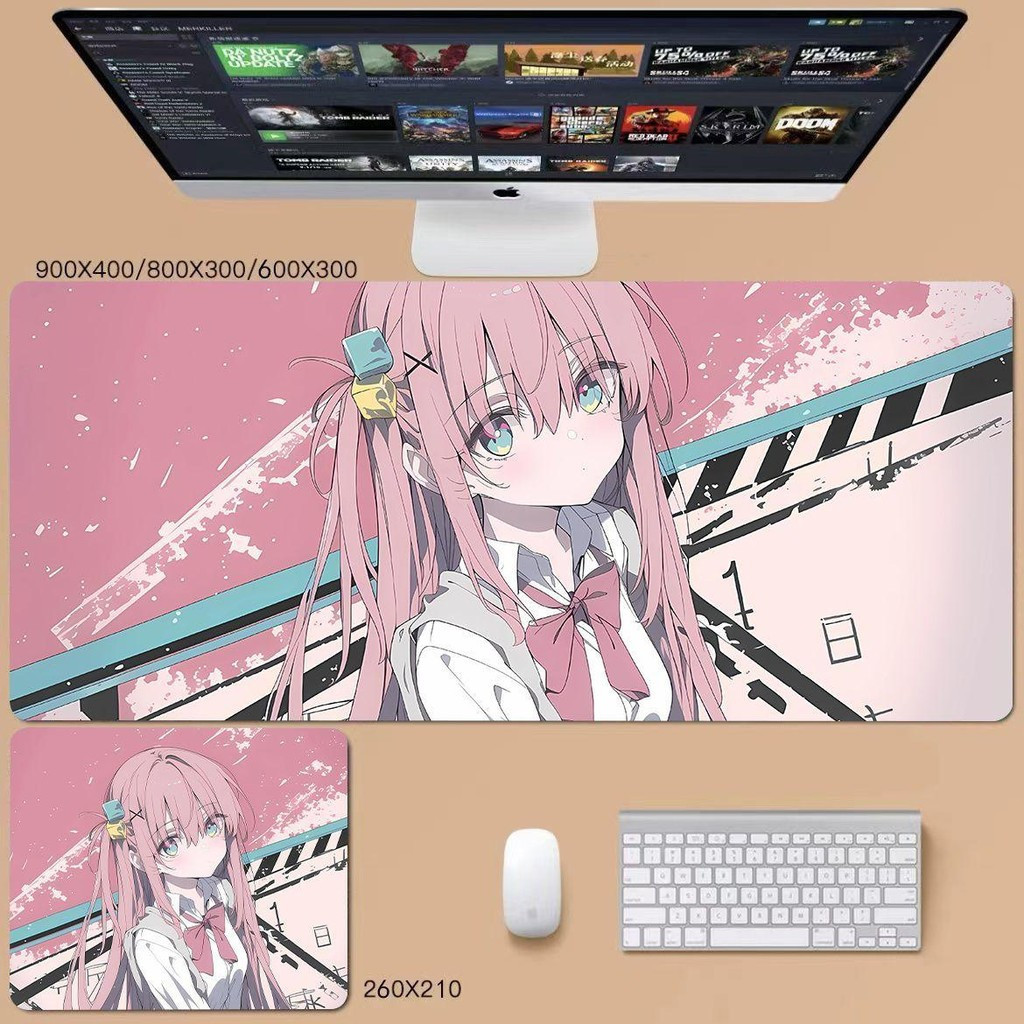 Bocchi the Rock! Tấm lót chuột để bàn 90x40cm Kích thước lớn | Ban Nhạc Anime | Cao su chống trượt dày 3mm | Miếng đệm chơi game mở rộng cho PC, học tập