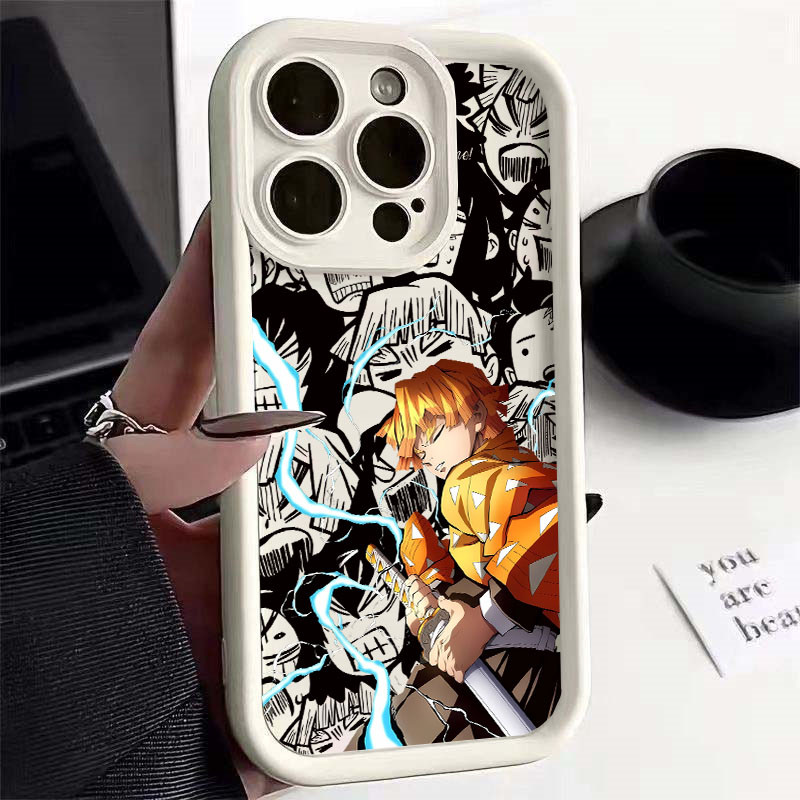 Anime Demon Slayer Zenitsu Tokitou Muichirou Ốp Lưng Cho Iphone 16 Pro Max 15 14 13 12 11 Pro Max 16E 7 8 Plus 13 Mini XR Vỏ Điện Thoại Silicon Lỏng Mềm Bảo Vệ Camera Phổ Biến