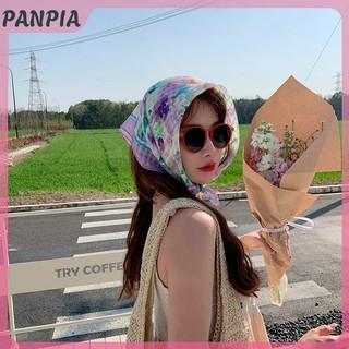 PANPIA-Soft Nhỏ Hoa Vuông Khăn Cotton 58x58cm Phụ Kiện Khăn Trùm Đầu Thời Trang Nữ