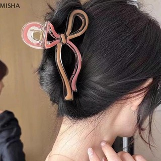 Misa Mới Ruy Băng Nơ Tóc Vuốt Kẹp Nữ Thạch Trong Suốt Kẹp Tóc Cô Gái Kẹp Tóc Cua Barrette Kẹp Phụ Kiện Tóc