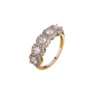 Châu Âu Mỹ ins Nhẫn Zircon Full Kim Cương Phong Cách Mới Nữ