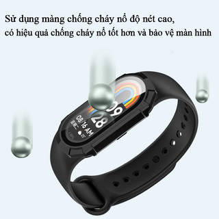Ốp bảo vệ Xiaomi Mi Band 3 4 5 6 7 8 9 10 vỏ liền khối kèm kính cường lực cảm ứng nhạy chống trầy