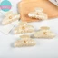 Sund Thiết Kế Sáng Tạo Mới 8.6CM Màu Kem Chữ Acrylic Đơn Giản Kẹp Phụ Kiện Tóc Cho Tính Khí Bé Gái VN