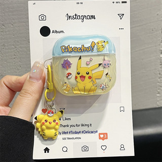 Ống hút rơm Pikachu cho AirPods 1 / 2 3 Pro Pro Pro2 Airpods4 Vỏ tai nghe Vỏ bảo vệ Bluetooth không dây AirPods Pro 3 4 Vỏ bảo vệ tai nghe