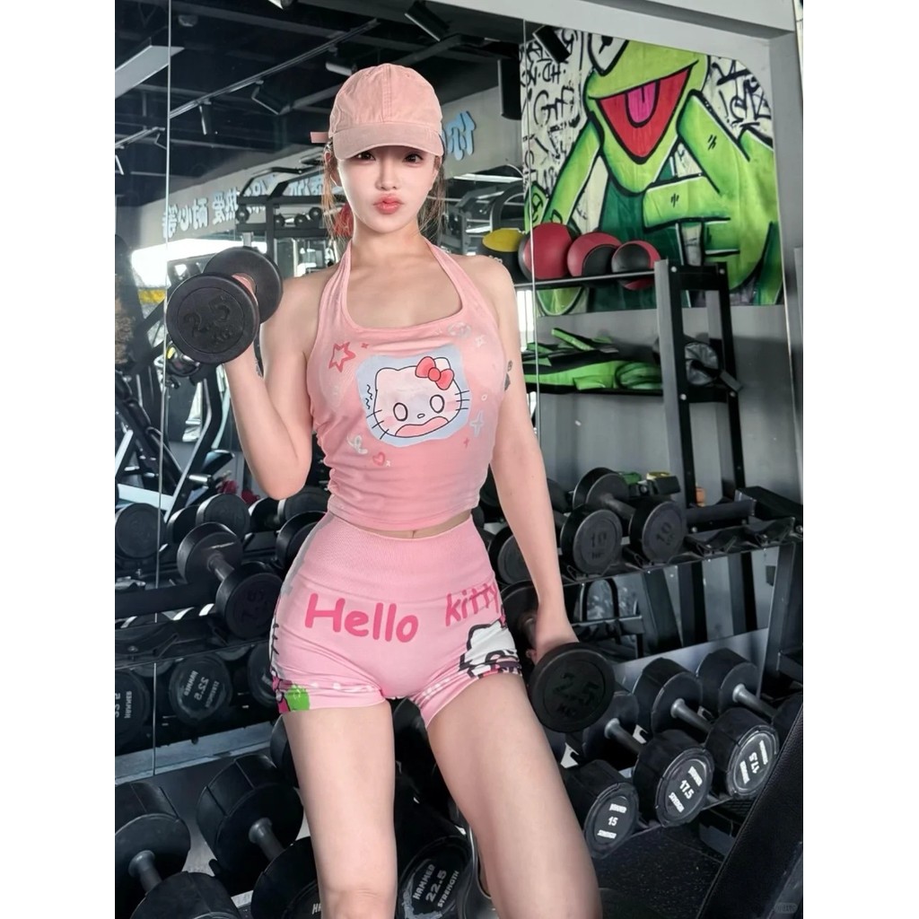 Mèo Con Nữ Nâng Hông Đàn Hồi In Hình Quần Short Tập Yoga / Quần Thể Thao Skinny Cao Cấp Quần Ba Điểm