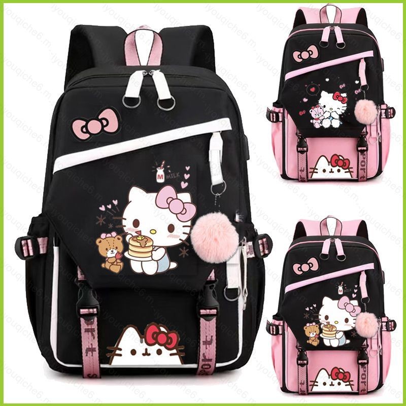 SY6 Sanrio HelloKitty Ba Lô Dành Cho Học Sinh Dung Tích Lớn Thoáng Khí Hoạt Hình Đơn Giản Đa Năng Nữ schoolbag Túi