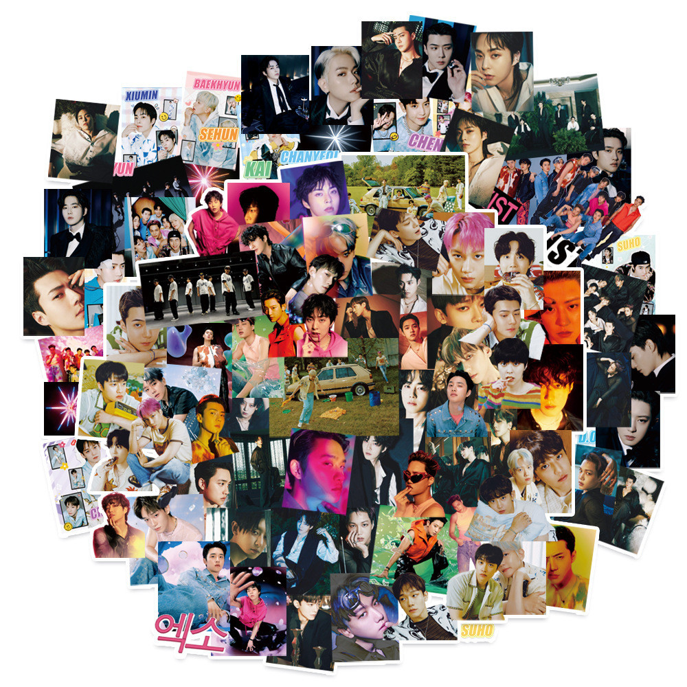65-103 Cái / bộ EXO Album Mới EXIST Photo Sticker LAY SEHUN CHANYEOL Gói Mini Sáng Tạo Đầu Lớn Hành Lý Laptop Điện Thoại Sổ Tay Dán YM