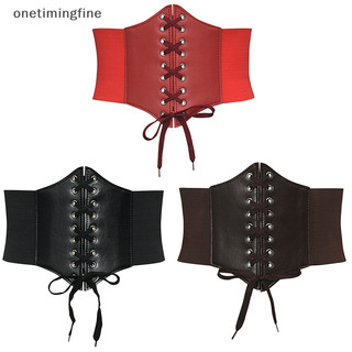 Onetimingfine Da PU Rộng Giảm Béo Thắt Lưng Có Thể Điều Chỉnh Eo Corset Cho Nữ Trang Trí VN
