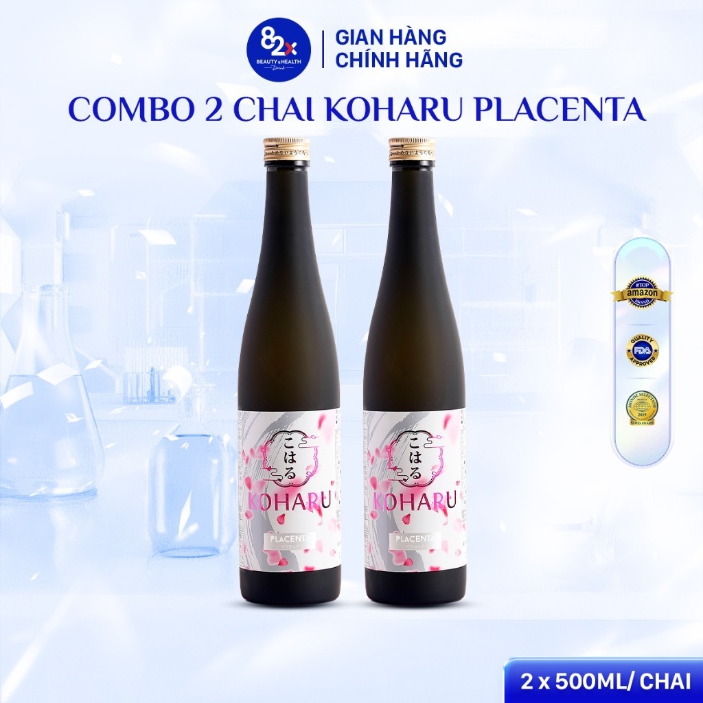 Ảnh Combo 2 Chai Nước Uống Đẹp Da 82X Koharu Placenta Chứa 315.000mg Placenta Giúp Da Trắng Hồng, Ngừa Sạm Nám 500ml/Chai 2