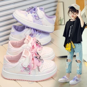 giày thể thao bé gái kurumi tím hồng có quai dán chống trượt êm chân mẫu mới nhất năm có cái đại có hộp TT668