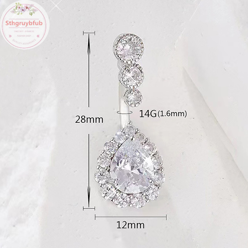 Sthb Zircon Mặt Trăng Ngôi Sao Trái Tim Mặt Dây Chuyền Rốn Trang Trí Giọt Nước Bụng Nút Nhẫn Nữ Trang Sức Cơ Thể VN