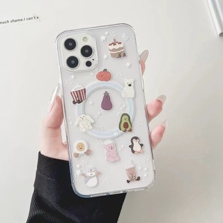 Trái Cây Đáng Yêu Dễ Thương Trong Suốt Cho Iphone 16promax Xs XR XSMAX 11pro Max 16pro 12 13 14 15 Pro Max Ốp điện thoại Mềm 14promax 16plus