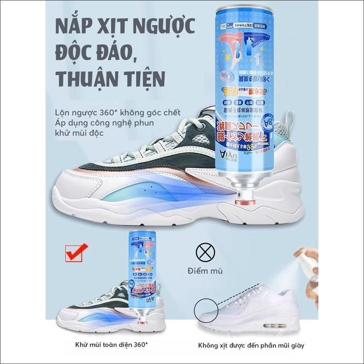 Free Ship - Bình Xịt Khử Khử Mùi Hôi Chân Hôi Giày Nhật Bản Chứa Công Thức Nano Bạc Kháng Khuẩn Mát Lạnh