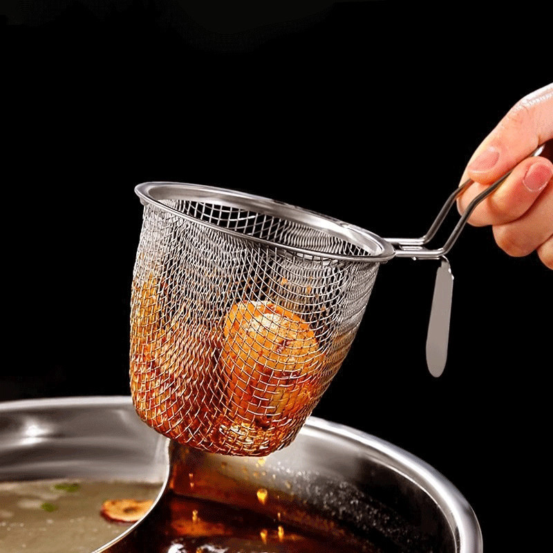 Giỏ lưới cài nồi lẩu Inox304 - Giỏ rổ vớt đồ ăn nhúng lẩu nhúng mì ...