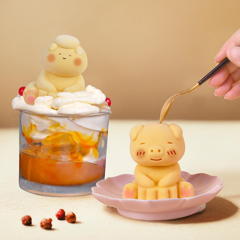 Sanke Love 3D Mèo Gấu Đen Lợn Khuôn Silicon Phô Mai Mousse Bánh Đá Khuôn Thơm Thạch Cao Nến Khuôn Trang Trí Bánh Khuôn Khuôn Làm Bánh DIY Khuôn Nướng Bánh