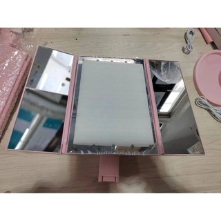 Trang Trí Nhà Cửa LED Gương Trang Điểm Gấp Gương Dạ Quang Để Bàn Trang Điểm Cầm Tay Gấp Gương Có Đèn USB Pin 2X Gương Trang Điểm