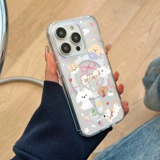 Ốp Chống Sốc Chó Con Màu Trắng Đáng Yêu Cho Iphone 7Plus 12mini 13mini 16promax Xs XR XSMAX 11pro Max 16pro 12 13 14 15 Pro Max Ốp điện thoại Mềm 14promax 15plus