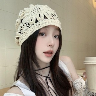 Mũ nồi JKDESIGN, Mũ dệt kim hoa ren, Thời trang thoáng khí Mùa hè Handmade Skullies Mũ dành cho nữ