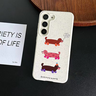 Ốp Mềm Màu Trắng Chó Hoạt Hình Cho Samsung s22 s22plus ultra Girly S23 S23Plus s23fe s24 s24plus s24ultra Ốp điện thoại