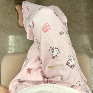 Honey-Honey❣️Hello Kitty Pyjama Quần In Hình Quần Mặc Ở Nhà Mỏng Hoạt Hình Quần Thường Ngày
