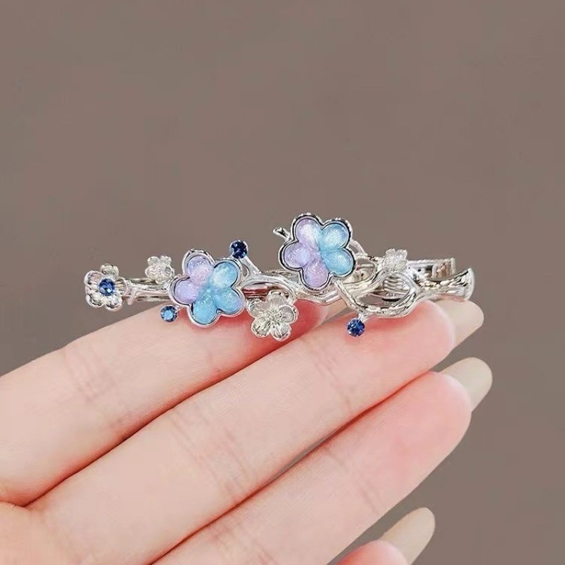 Mauropoli [Sẵn sàng] Kẹp tóc hoa đơn giản tinh tế dành cho nữ Phong cách mới Mũ đội đầu Niche Kẹp tóc trán gãy Tất cả các trận đấu bên Nổ Kẹp tóc