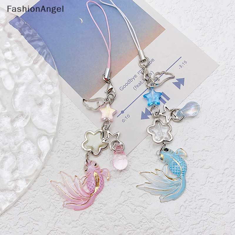 FashionAngel Phong Cách Trung Hoa Koi Ngôi Sao Đính Hạt May Mắn Phù Hợp Với Dây Đeo Điện Thoại Dây Túi Mặt Dây Chuyền Ch Chìa Khóa Xe Trang Sức Phụ Kiện TH