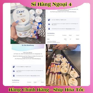 Tẩy tế bào chết, tẩy da chết body và dưỡng thể DOVE nội địa Đức, Đủ Bill và Review [Hot]