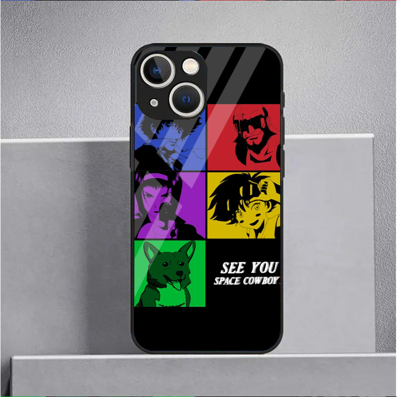 Ốp Điện Thoại Kính Cường Lực Không Gian Cowboy Bebop See You Cho IPhone 15 14 13 12 11 Pro XS Max Plus Mini X XR 8 7 6s SE2 / 3
