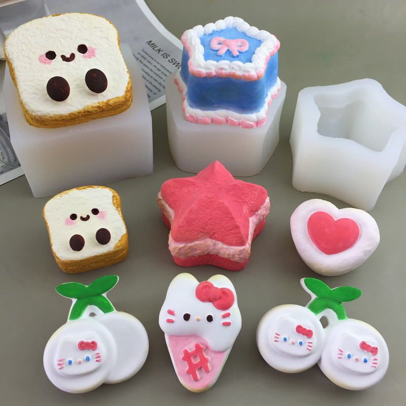 Xingx Mèo Nón Anh Đào Bánh Mì Nướng Mô Hình Khuôn Silicon Mochi Đồ Chơi Khuôn Trái Tim Chocolate Khuôn Thơm Thạch Cao Khuôn Trang Trí Bánh Dụng Cụ Nướng Bánh