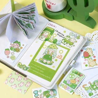 Set 50 sticker họa tiết dễ thương nhãn dán trang trí DIY sổ vở Journal, văn phong phẩm ALINE