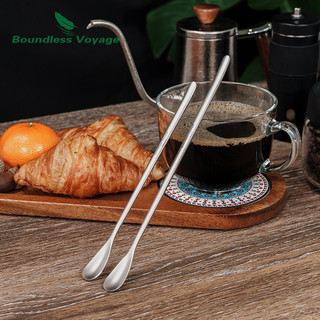 Boundless Voyage Thìa Cà Phê Titan Tay Cầm Dài Thìa Cho Cà Phê Latte, Espresso, Sôcôla Nóng, Đồ Uống Nóng, Món Tráng Miệng