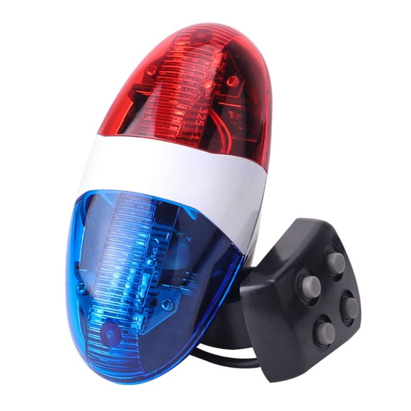 Mon LED Cảnh Báo Xe Đạp Cảnh Sát Ánh Sáng Sừng Điện Còi Còi Cho Trẻ Em Xe Đạp Xe Tay Ga