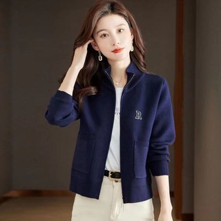Mùa Thu Đông Cao Cấp Len Cardigan Nguyên Bản Áo Len Nữ 2024 Phong Cách Mới Áo Khoác Thời Trang Nhỏ Ngắn Dây Kéo Top