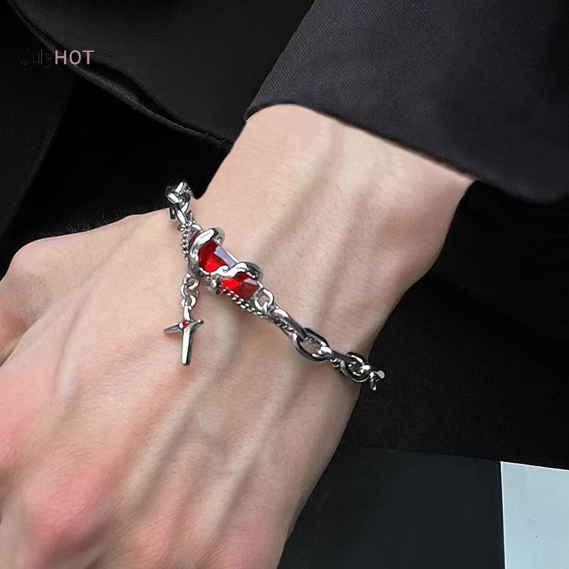 Julyhot Retro Đen Zircon Ngôi Sao Vòng Tay Nữ Nam Quà Tặng Xu Hướng Dây Xích Kim Loại Unisex Goth Trang Sức Cặp Đôi Mới Phụ Kiện Massivedeals