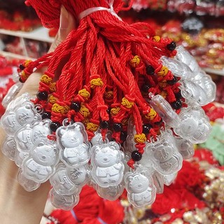 Dây Chuyền May Mắn Mạ Vàng Mặt Hình Rồng 2025. Sợi Chỉ Đỏ Vật Phẩm Phong Thủy May Mắn Cho Gia Đình