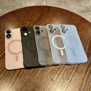 [Jlk] Dành Cho iPhone 16 Pro Max Ốp Lưng Không Khung Bức Xạ Nhiệt Viền Mỏng Matte Từ Tính Dành Cho iPhone 11 12 13 14 15 Pro Max 16 Plus