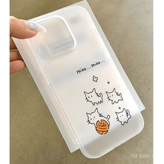 Ốp lưng điện thoại di động ốp lưng đơn giản dòng cá nhỏ phun bong bóng hoạt hình mèo con dễ thương dùng cho iPhone 16 15 pro max 11promax 12promax 13 14 pro max 16promax 11 pro 16pro pro 15plus